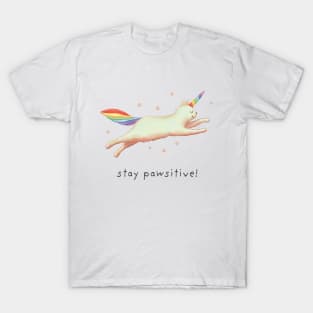 Stay pawsitive with Unicorn Cat Gift for cat lovers T-Shirt